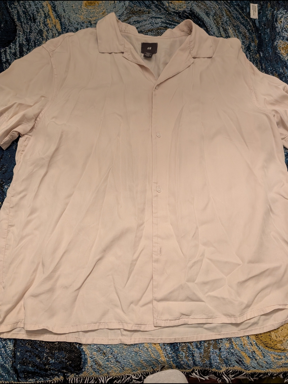 H&M Light Beige Button Up Tee - Picture 3 of 5